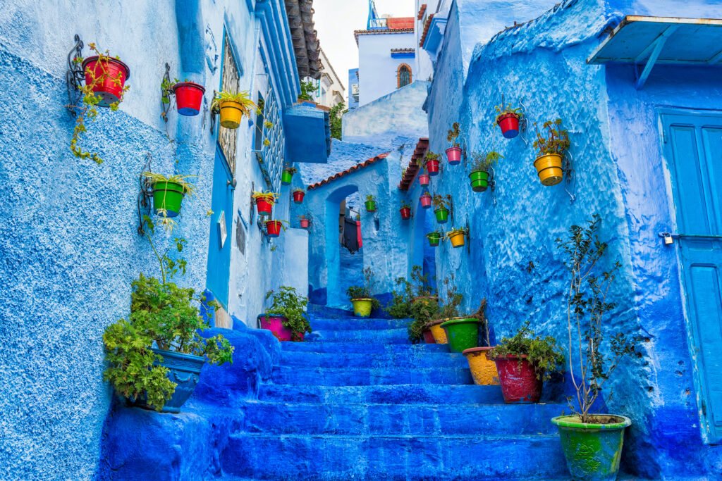 Chefchaouen blue city view during 3-day Morocco tour from Marrakech