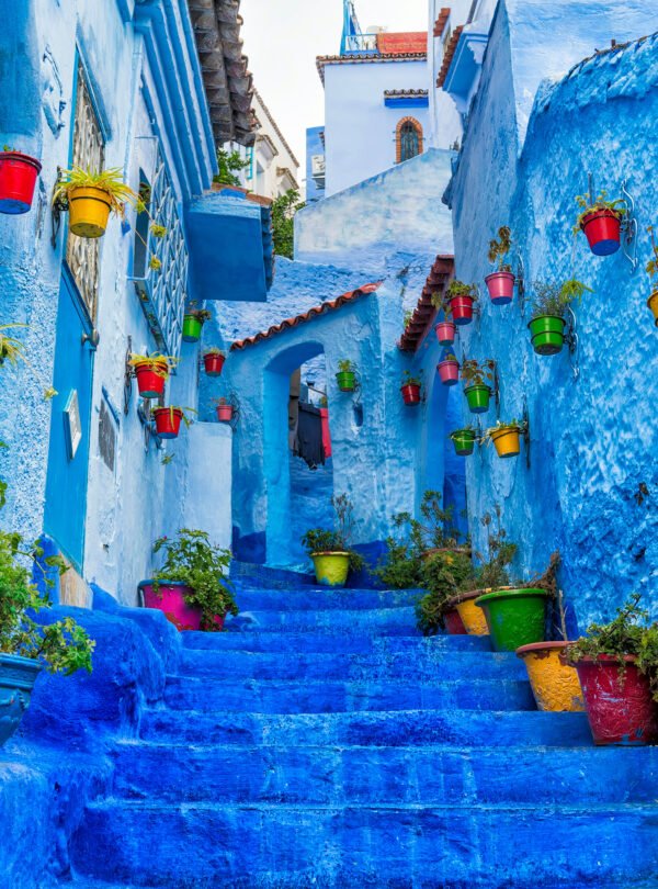 Chefchaouen blue city view during 3-day Morocco tour from Marrakech